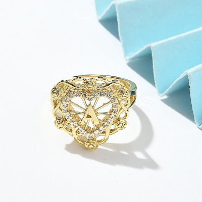 Clear Cubic Zirconia Finger Rings RJEW-G337-02G-04-1