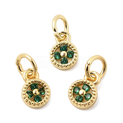Brass Micro Pave Cubic Zirconia Pendants KK-Z147-01G-02-1