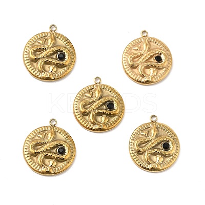 PVD Vacuum Plating 201 Stainless Steel with Rhinestone Pendants STAS-J401-VC1048-1