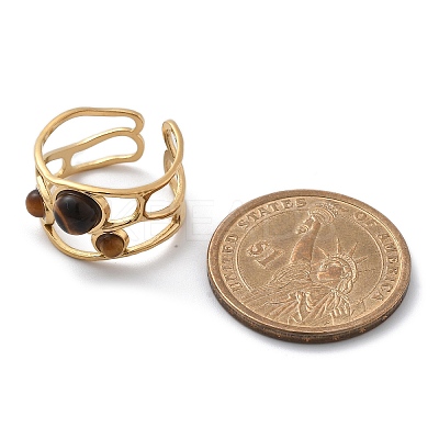 Natural Tiger Eye Finger Rings STAS-Z112-05G-03-1