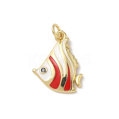 Sea Animals Brass Enamel Pendants KK-B155-02A-02B-1