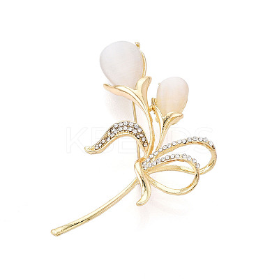 Flower Alloy Brooch JEWB-C037-33B-G-1