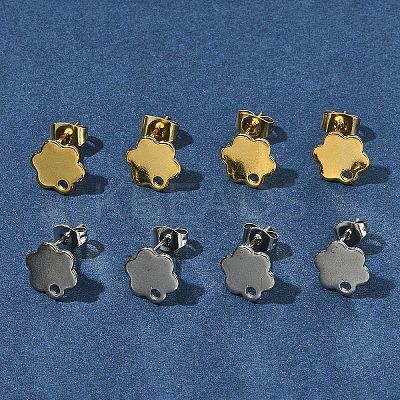 16Pcs 2 Colors 201 Stainless Steel Stud Earring Findings with Hole EJEW-FS0001-20-1