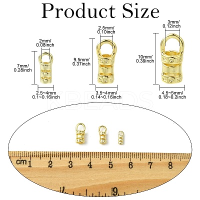 30Pcs 3 Styles Brass Cord End FIND-CJ0004-61-1