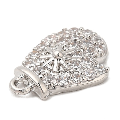 Rack Plating Brass Pave Cubic Zirconia Pendants KK-R150-13P-01-1