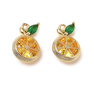Brass Micro Pave Cubic Zirconia Charms KK-A259-24G-02-1
