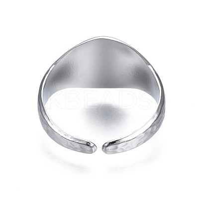 Non-Tarnish 304 Stainless Steel Oval Open Cuff Ring RJEW-T023-54P-1