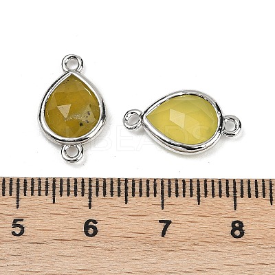 Natural Korean Jade Faceted Connector Charms G-L514-048G-06-1