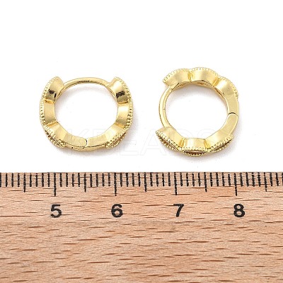 Brass Micro Pave Cubic Zirconia Huggie Hoop Earrings X-EJEW-K083-34G-B-1