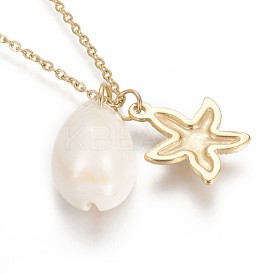 304 Stainless Steel Pendant Necklaces NJEW-F260-05G-1