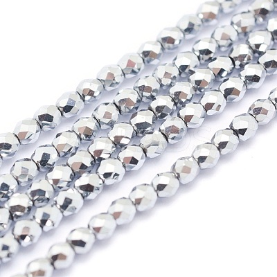 Electroplate Non-magnetic Synthetic Hematite Beads Strands G-L487-A-10-1