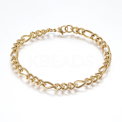 304 Stainless Steel Chain Anklets AJEW-I039-03G-1