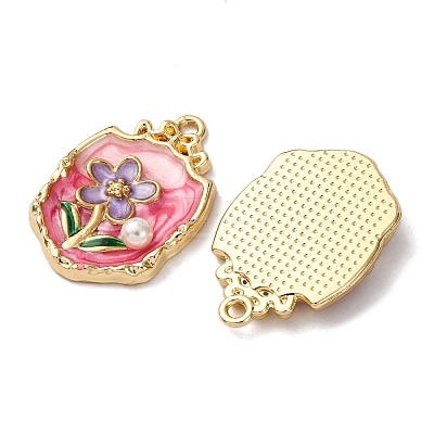 Light Gold Tone Alloy Enamel Pendants ENAM-B028-32KCG-01-1