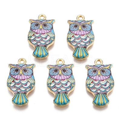 Rack Plating Alloy Enamel Pendants LS-ENAM-N055-176C-1