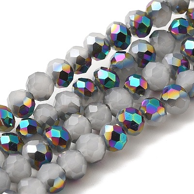 Electroplate Glass Faceted Rondelle Beads Strands EGLA-D020-4x3mm-M3-1
