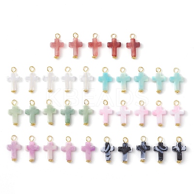 35Pcs 7 Colors Acrylic Imitation Gemstone Pendants PALLOY-JF03224-1