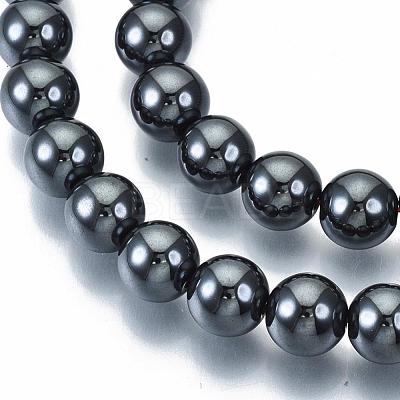 Non-magnetic Hematite Beads Strands X-G-Q892-8mm-1