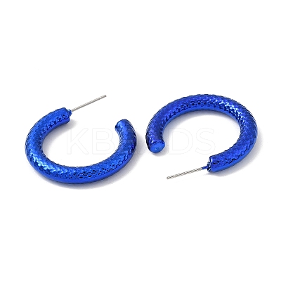 Textured Ring Acrylic Stud Earrings EJEW-P251-38-1