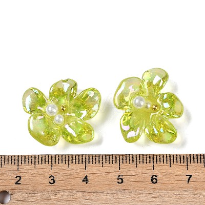 AB Color Transparent Epoxy Resin & ABS Pearl Decoden Cabochons LS-CRES-S367-18A-1