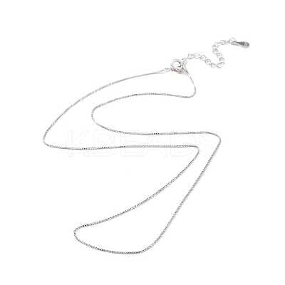 Anti-Tarnish Rhodium Plated 925 Sterling Silver Chain Necklace NJEW-A011-03A-P-1