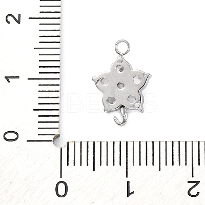 304 Stainless Steel Micro Pave Cubic Zirconia Flower Connector Charms STAS-U042-01P-02-1