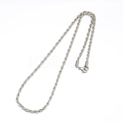 Fashionable 304 Stainless Steel Rope Chain Necklace Making STAS-A028-N052-1