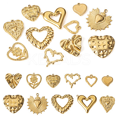 11Pcs 11 Styles 304 Stainless Steel Pendants STAS-TA0003-31-1
