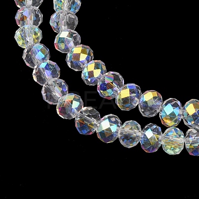 Electroplate Transparent Glass Beads Strands EGLA-A046-01A-21-1