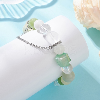 Natural Mixed Gemstone Beaded Stretch Bracelets for Women BJEW-TA00739-04-1