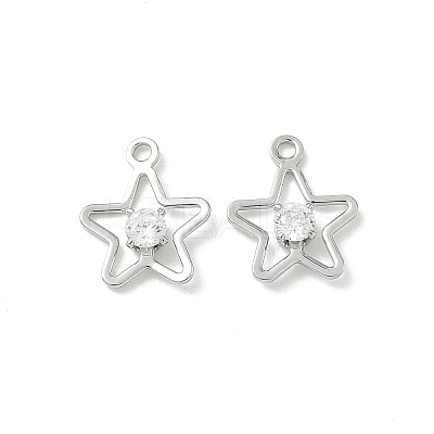 Brass Micro Pave Cubic Zirconia Pendants KK-Z136-38P-1