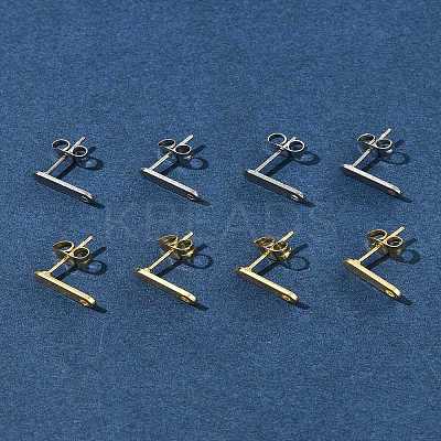 16Pcs 2 Colors 201 Stainless Steel Stud Earring Findings with Hole EJEW-FS0001-18-1
