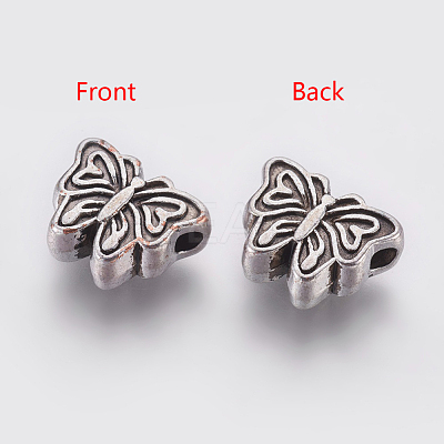 Tibetan Style Alloy Butterfly Beads TIBEP-GC180-AS-RS-1
