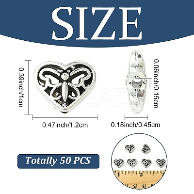 50Pcs Tibetan Style Alloy Beads FIND-YW0008-58-1
