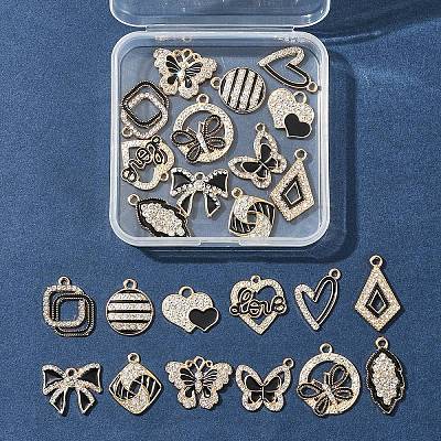 24Pcs 12 Styles Alloy Enamel Pendants ALRI-FS0001-04-1