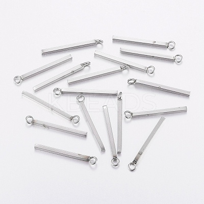 Tarnish Resistant 304 Stainless Steel Bar Pendants X-STAS-P186-05P-18mm-1