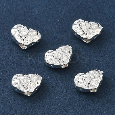 Brass Micro Pave Clear Cubic Zirconia Beads CU-CBAC675-09S-1
