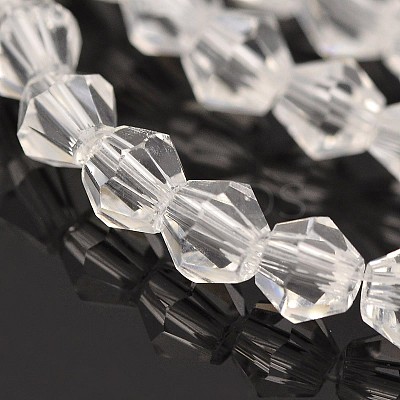 Faceted Bicone Glass Beads Strands X-EGLA-P016-4mm-01-1
