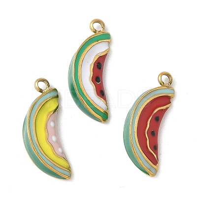 304 Stainless Steel Enamel Pendants STAS-K306-30G-1