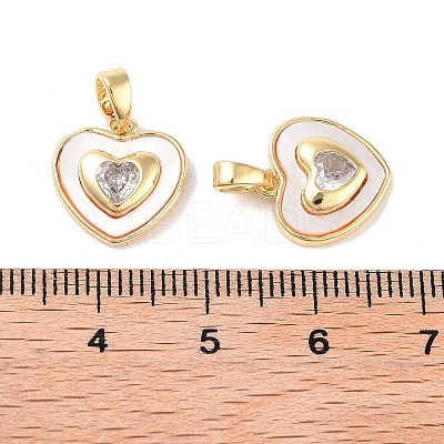 Brass Micro Pave Clear Cubic Zirconia Pendants KK-B102-23G-1
