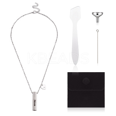 1Pc Word 304 Stainless Steel Column Urn Ashes Necklace DIY-TA0010-07E-1