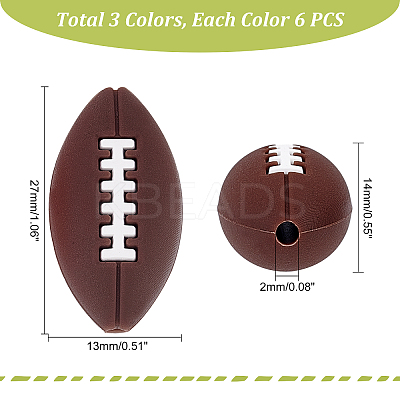 18Pcs 3 Colors Food Grade Eco-Friendly Silicone Focal Beads SIL-DC0001-08-1