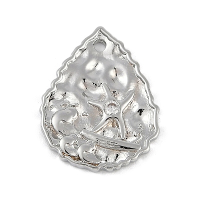 Brass Micro Pave Clear Cubic Zirconia Pendants KK-Z075-13P-1