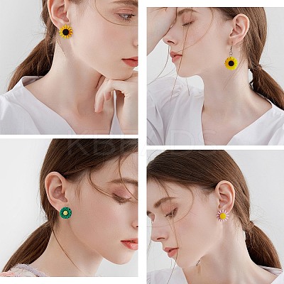 DIY Sunflower Earring Making Kit DIY-SZ0008-44-1