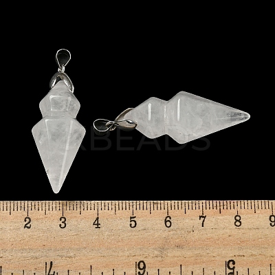 Natural Quartz Crystal Pointed Pendants G-F766-08AS-08-1