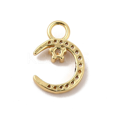 Rack Plating Brass Micro Pave Cubic Zirconia Charms KK-P230-21G-A-1