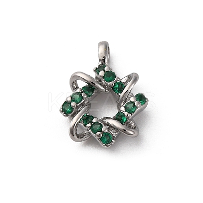 Brass Micro Pave Cubic Zirconia Pendants KK-Q070-01F-P-1