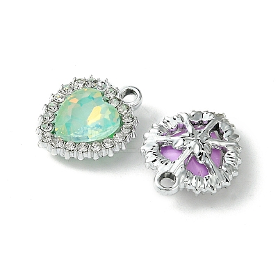 UV Plating Alloy with Mixed Color Glass Rhinestone Pendants FIND-B039-05P-1