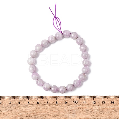 Natural Kunzite Round Beads Stretch Bracelets for Women Men BJEW-A149-01-1