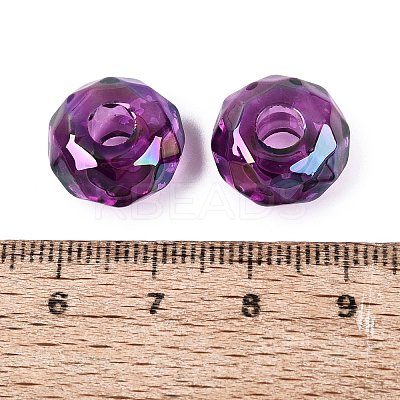 Transparent Acrylic European Beads OACR-E033-25B-1