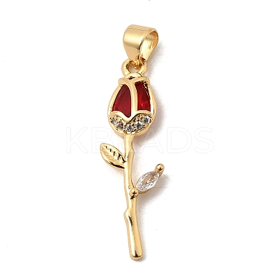 Brass Pave Cubic Zirconia Pendants KK-A296-50G-04-1